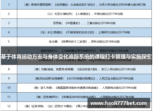 基于体育运动方案与身体变化追踪系统的课程打卡管理与实施探索